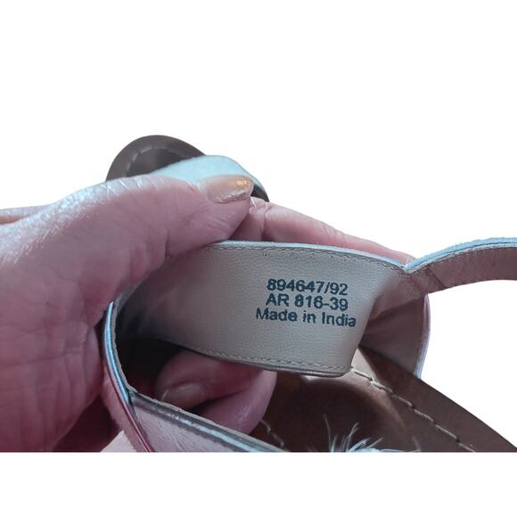 Boden Louisa White Calf Hair Cork Wedge Sandals EU 39 US 8.5 - Picture 7 of 8